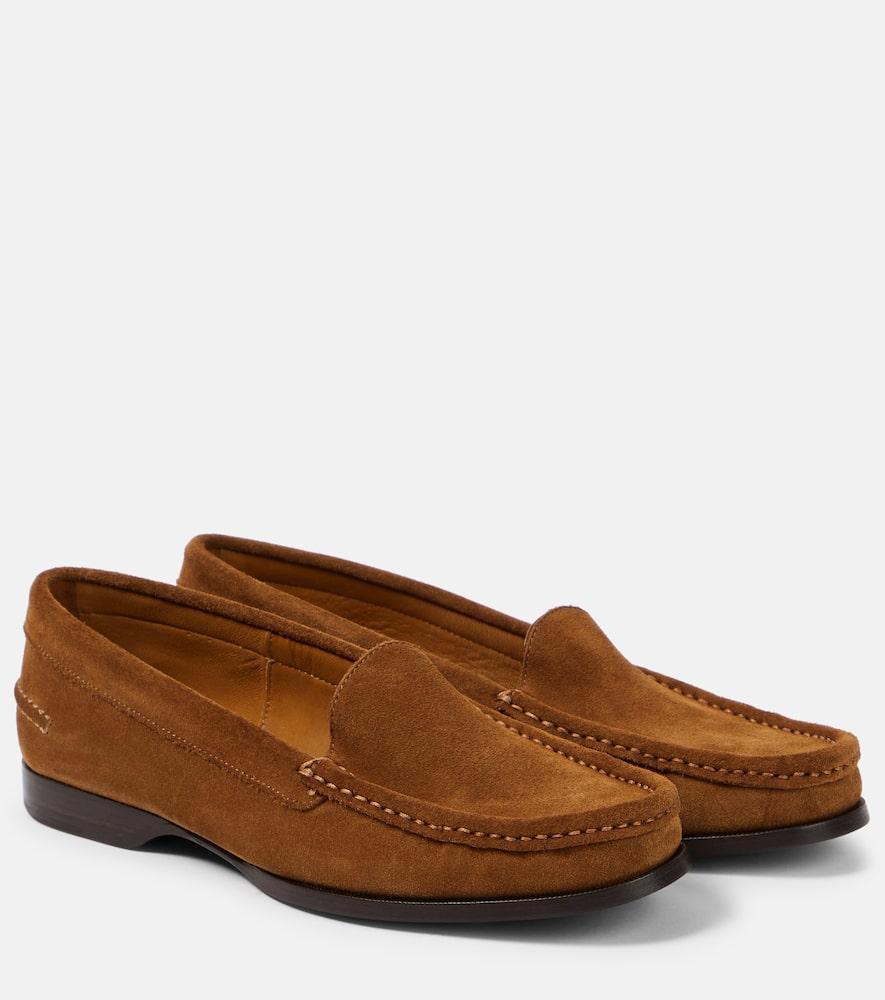 THE ROW Ruth Suede Loafers In Brown Product Image