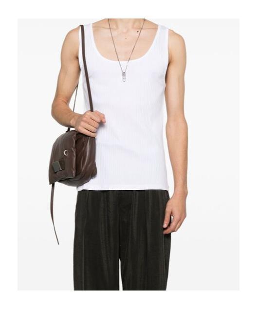 DRIES VAN NOTEN Sleeveless Round Neck Vest In White Product Image