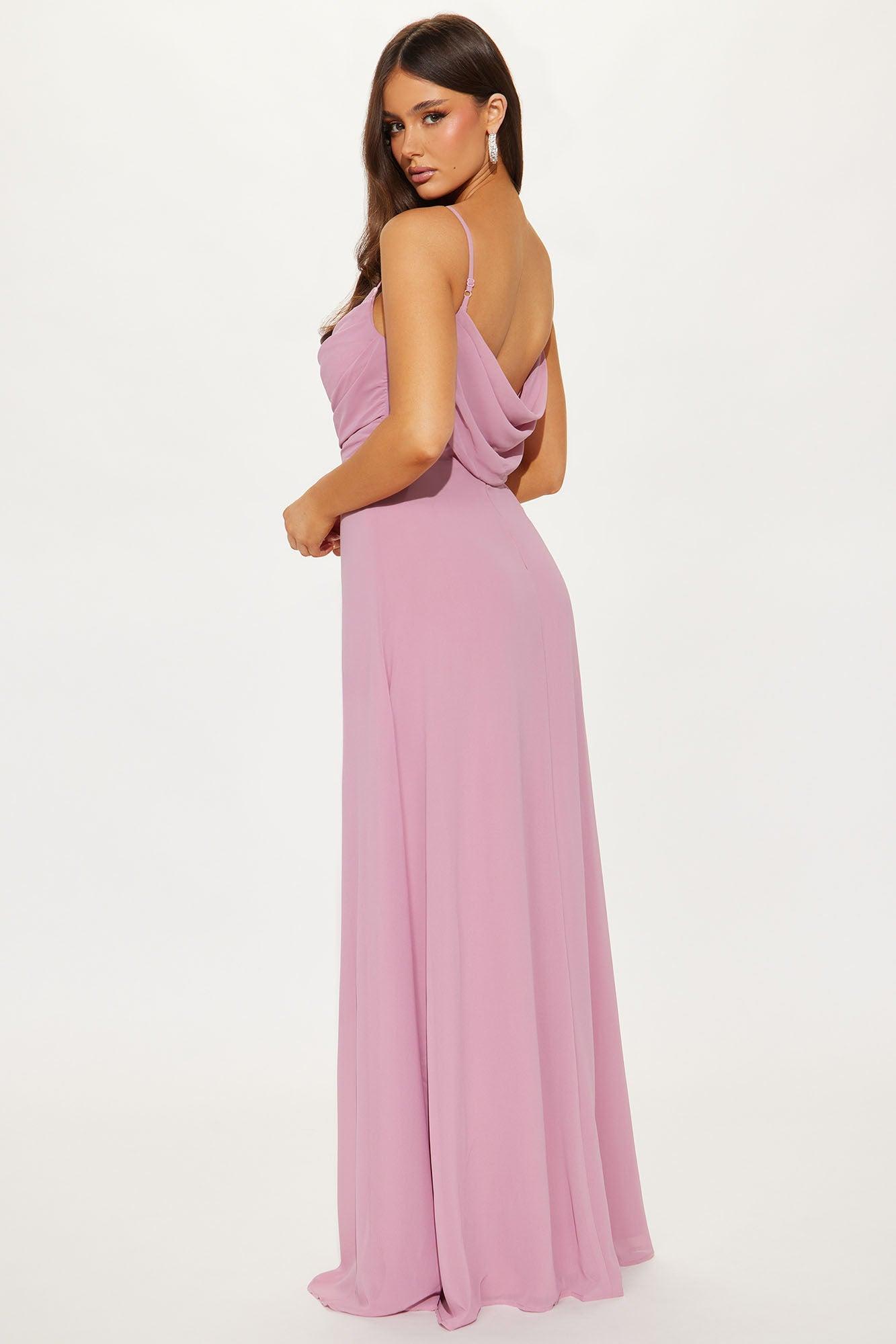 Drape Me Chiffon Maxi Dress - Mauve Product Image