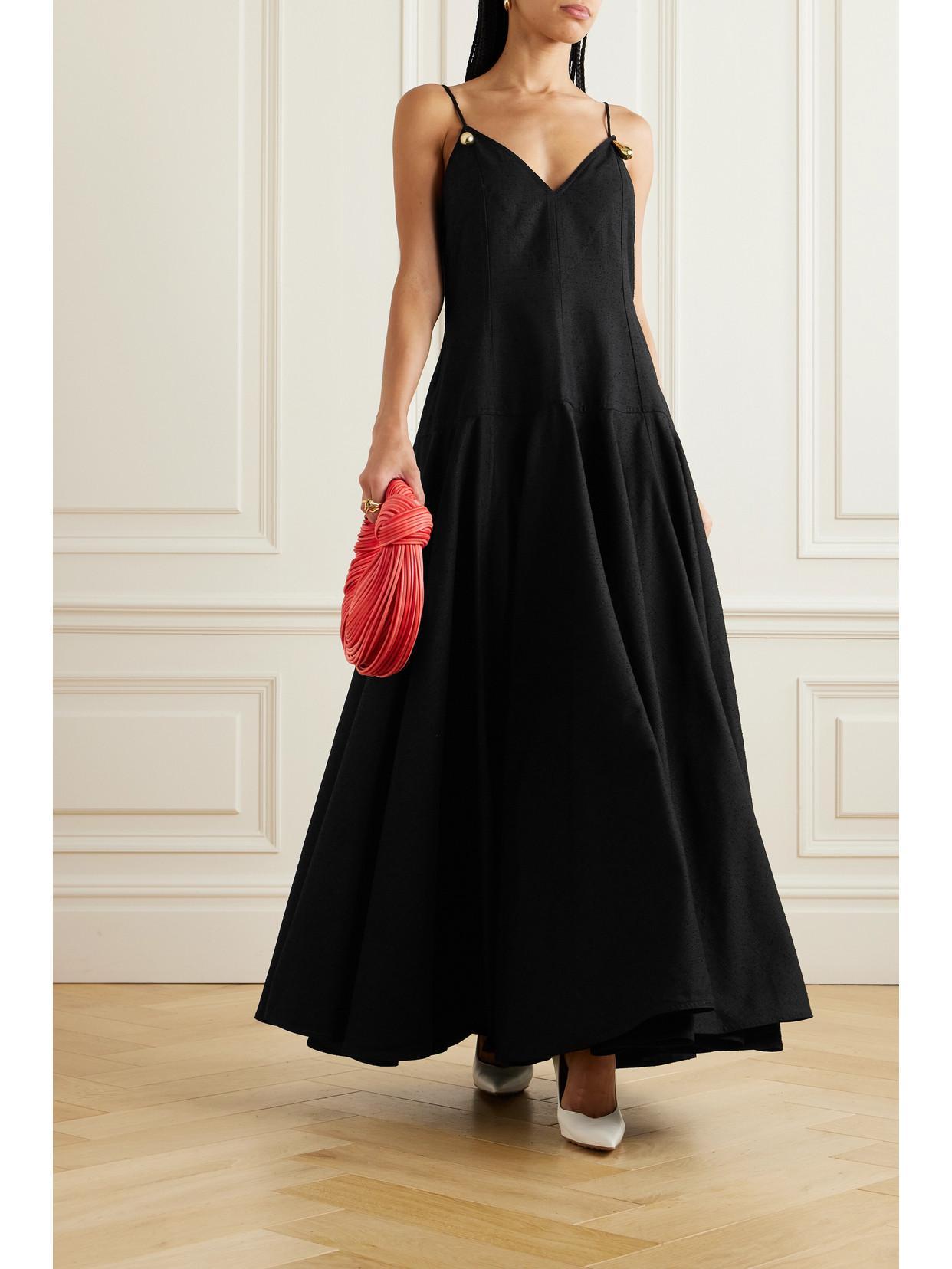 BOTTEGA VENETA Drop A-line Cotton Dress In 1000 Black Product Image