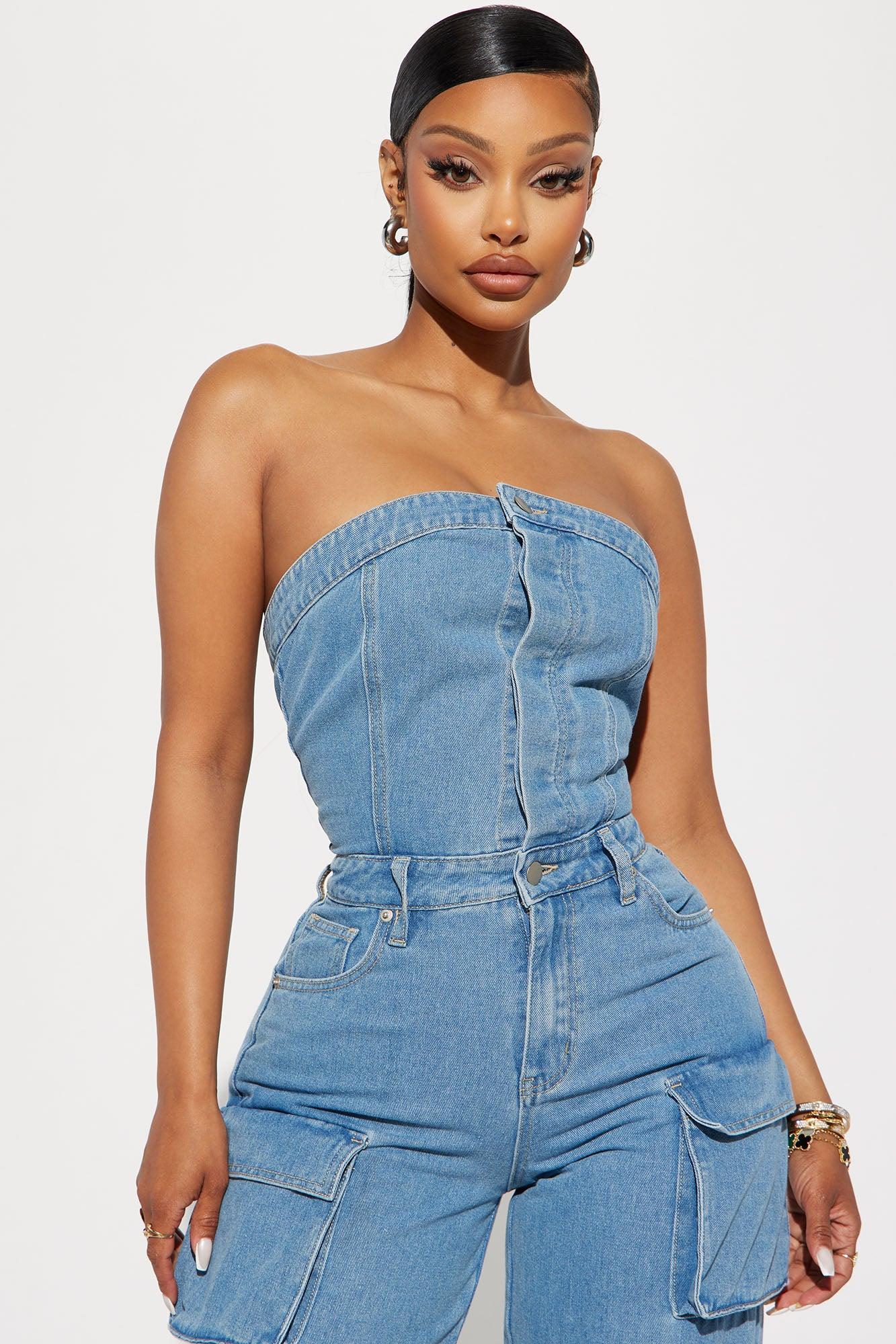 Dixie Denim Jumpsuit - Denim Product Image