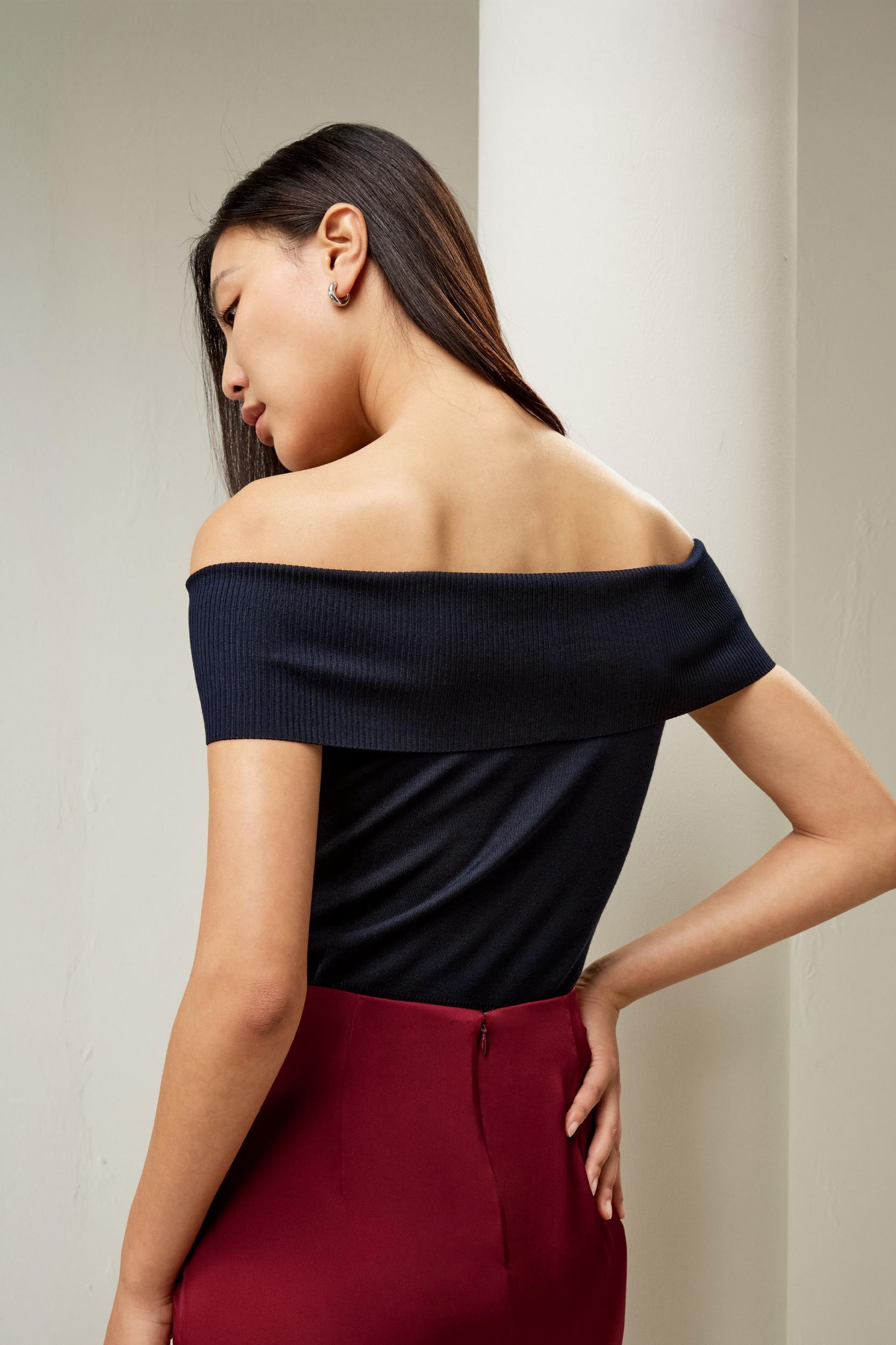 Off-Shoulder Silk Top Product Image