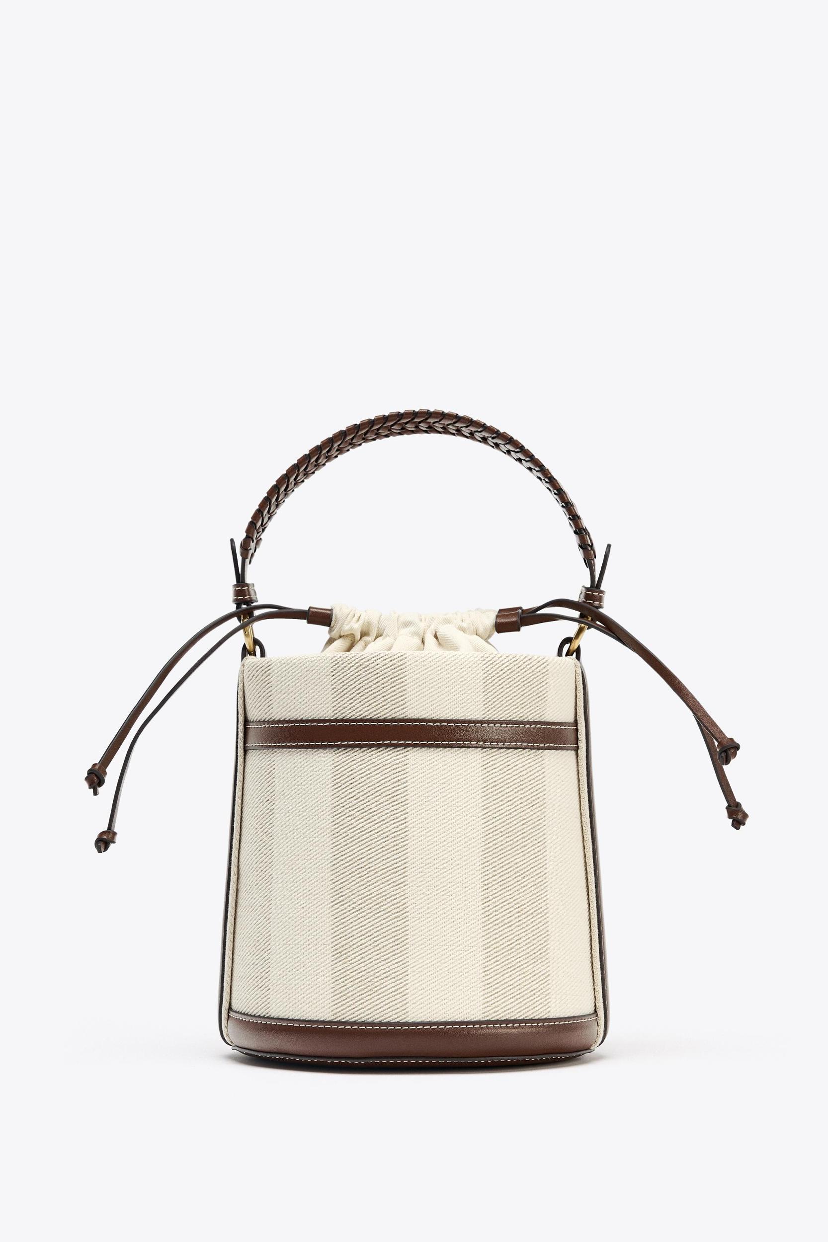 STRIPED CANVAS BUCKET BAG Product Image