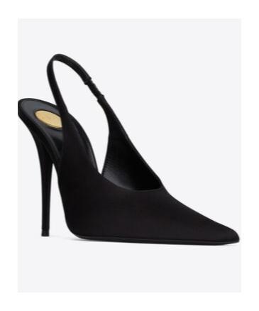 SAINT LAURENT Aint Laurent Chica Slingback Pumps In Black Product Image