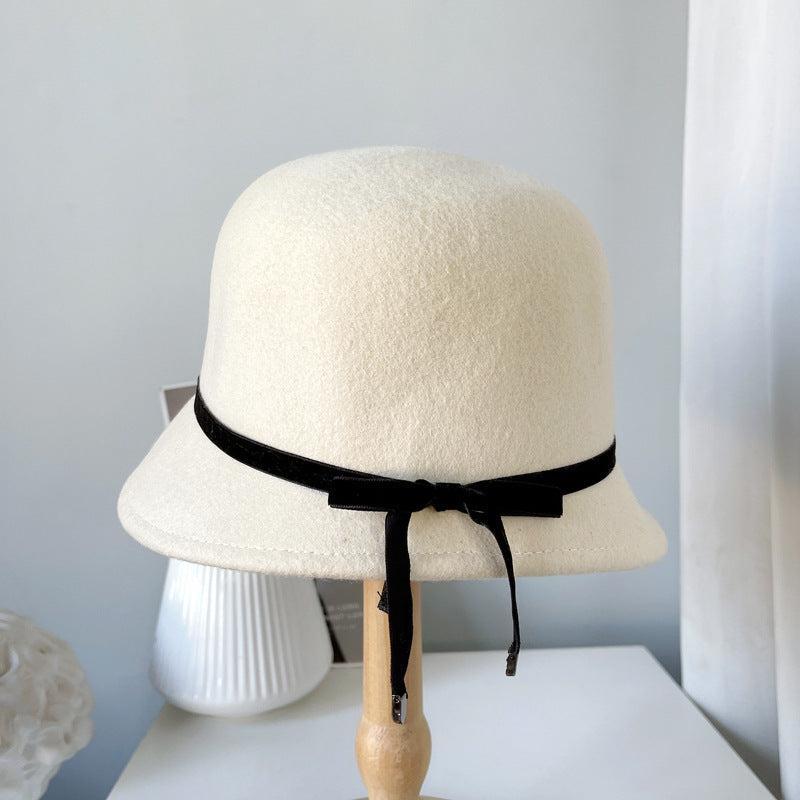 Fine Bow Wool Felt Hats Product Image