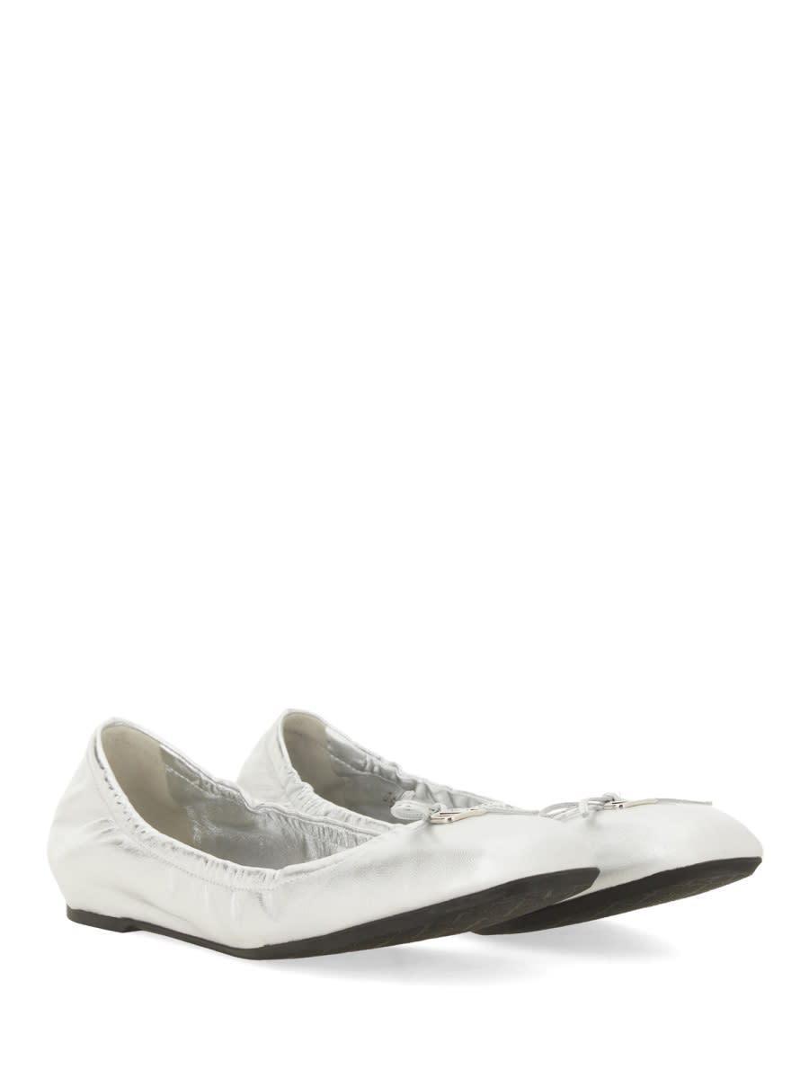 VALENTINO GARAVANI Ballerina Vlogo Signature In Silver Product Image