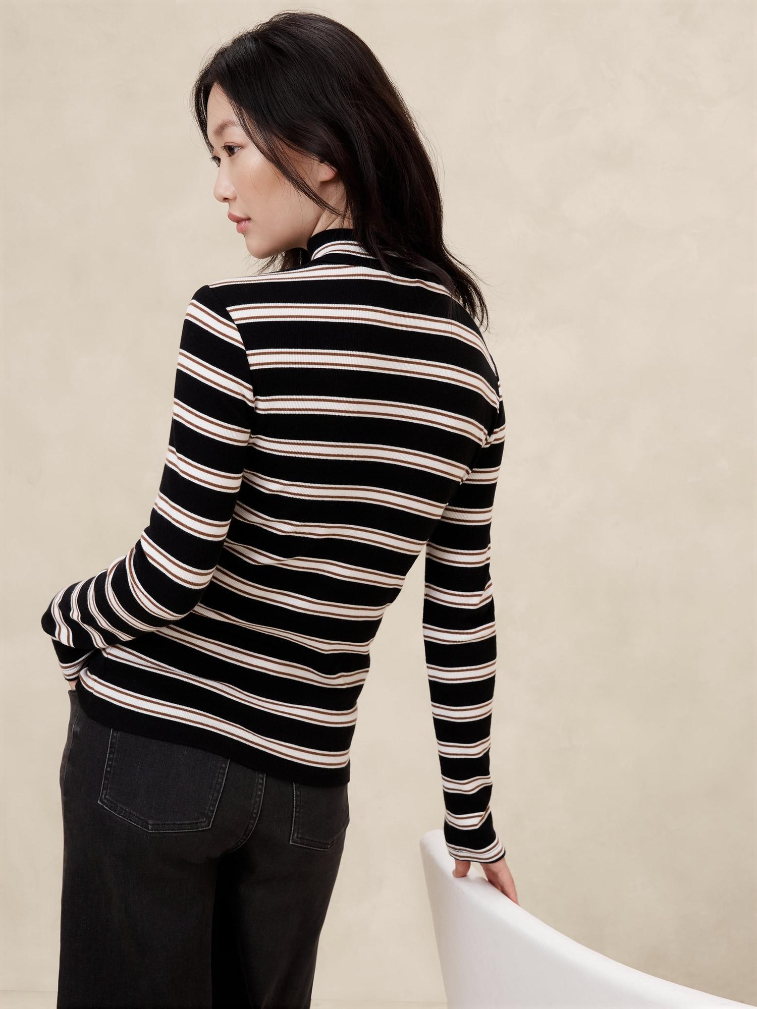 Ribbed Mock-Neck T-Shirt Product Image