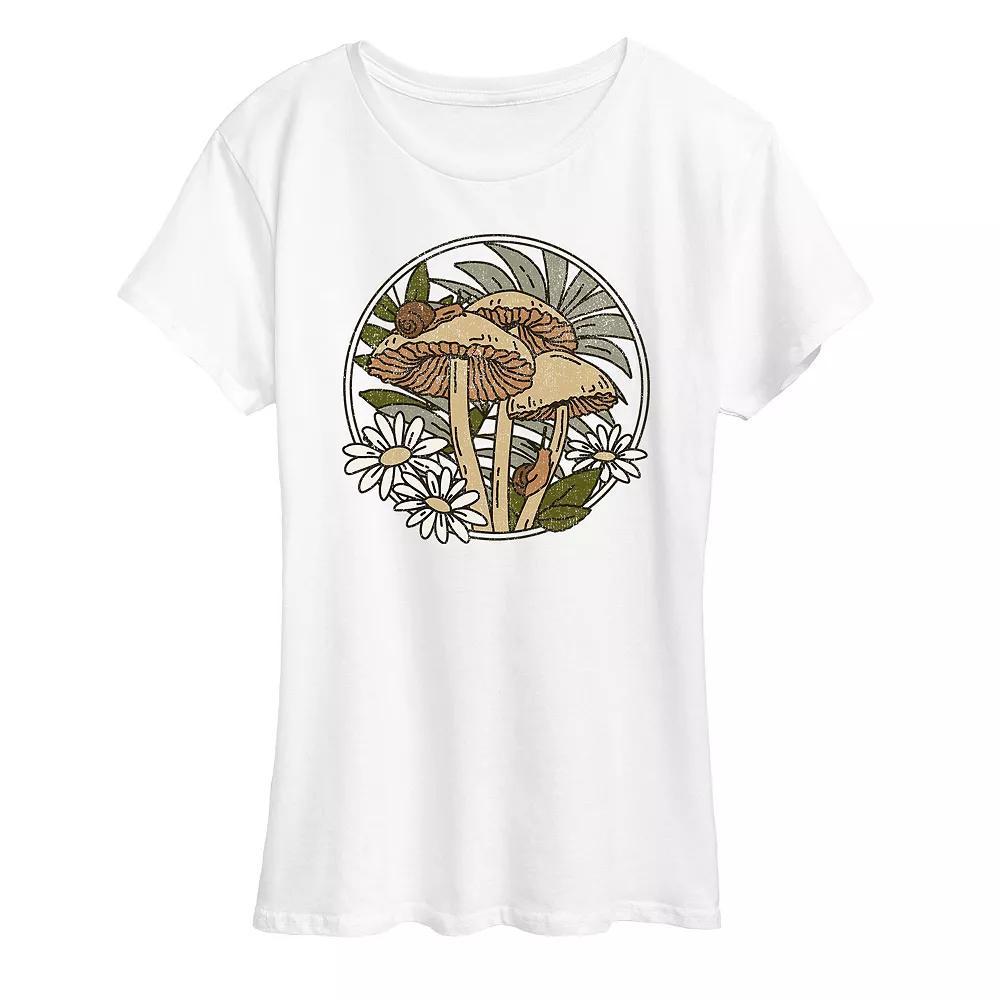 Women's Mushrooms And Snails Graphic Tee, Girl's,  Product Image