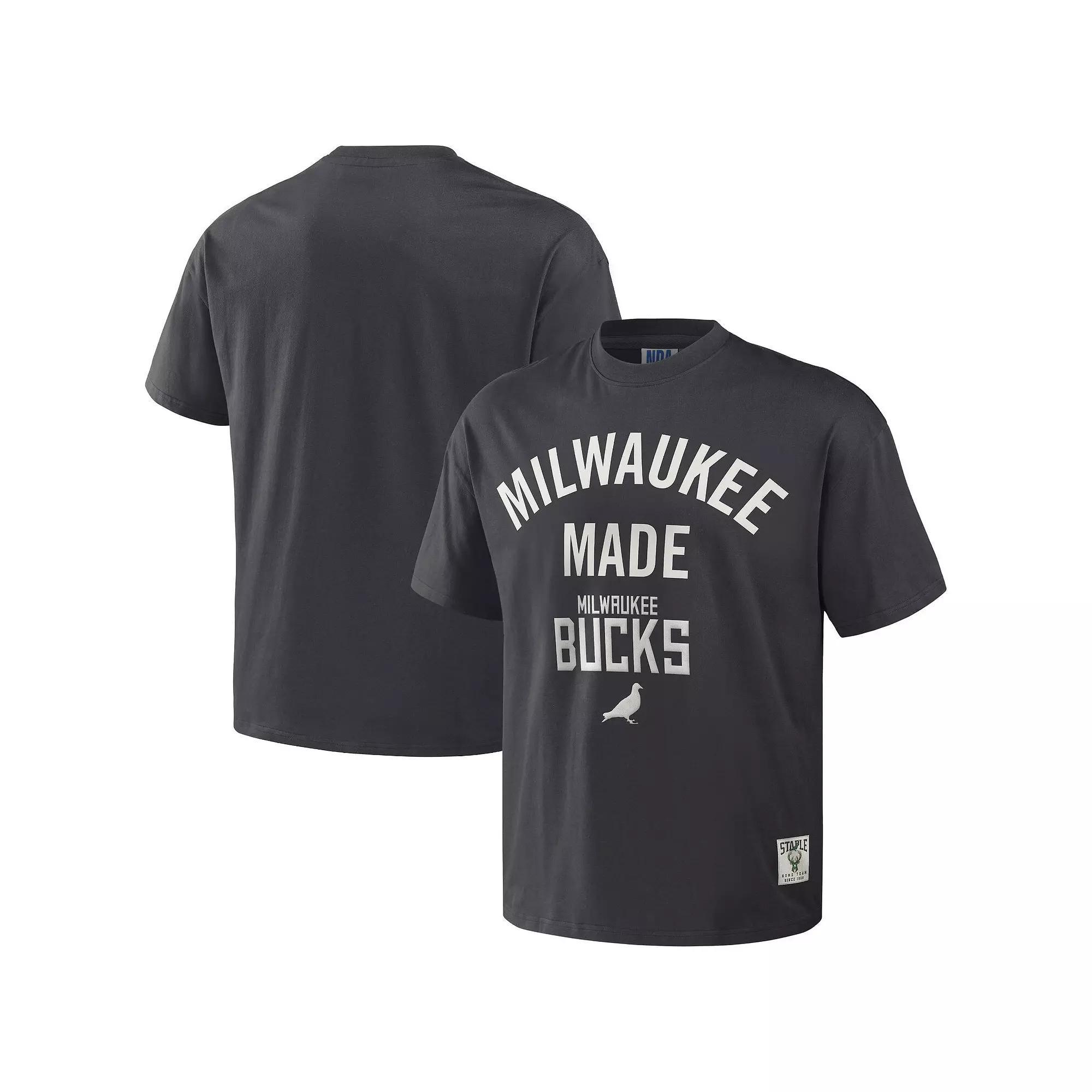 Men's NBA x Staple Anthracite Milwaukee Bucks Heavyweight Over Product Image