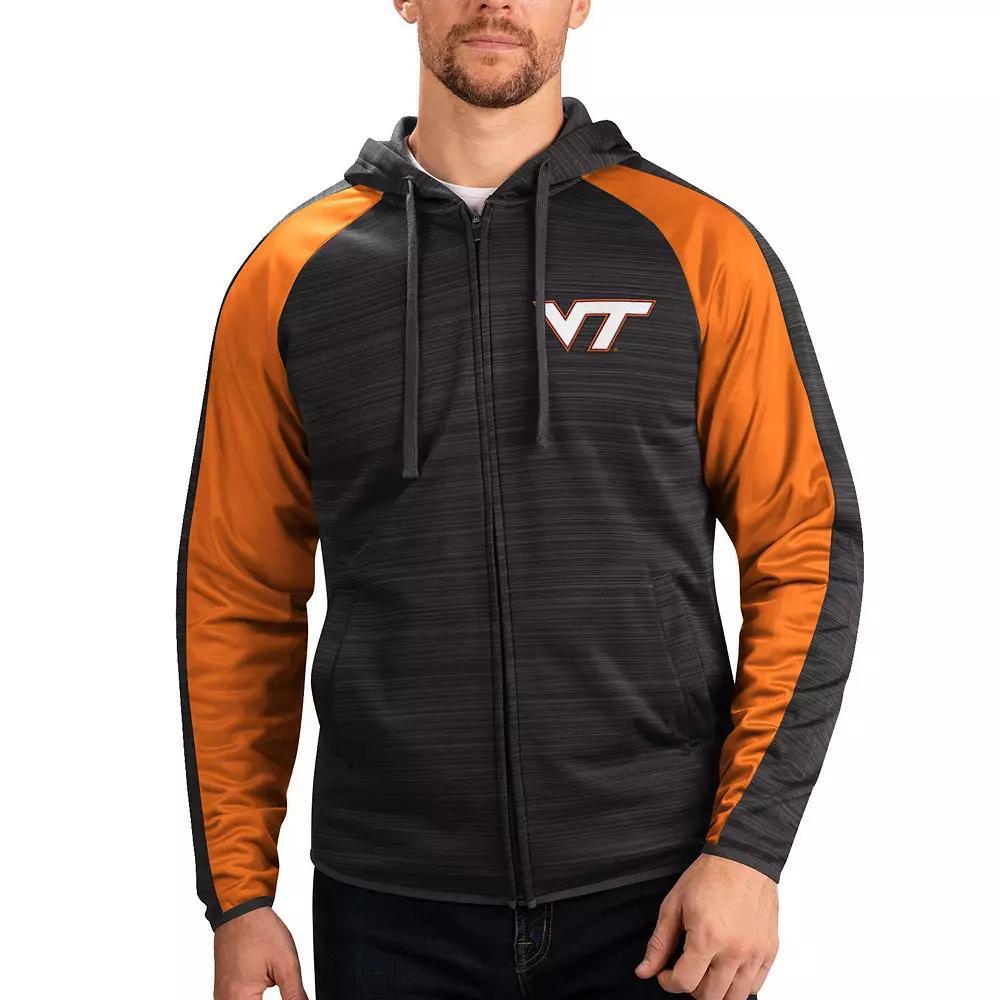 Men's G-III Sports by Carl Banks Black Virginia Tech Hokies Neutral Zone Raglan Full-Zip Track Jacket Hoodie, Size: Small Product Image