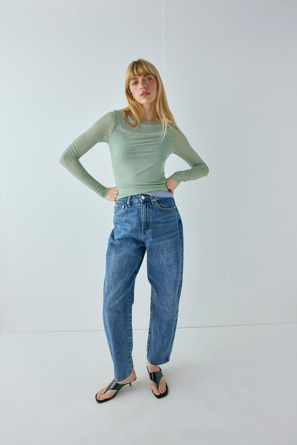 Lana Mesh Top Seafoam Product Image