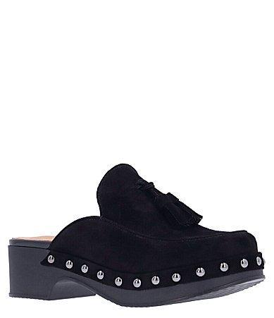 LAmour Des Pieds Gracen Suede Studded Tassel Clogs Product Image