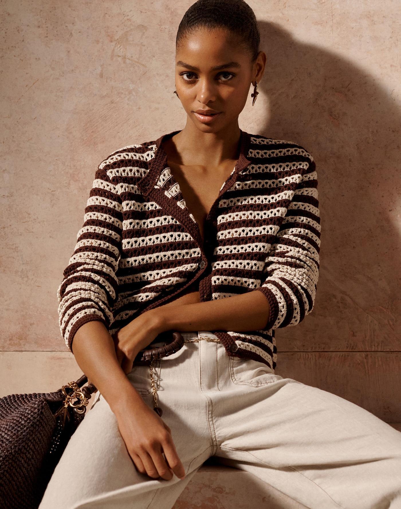 Open-Stitch Crewneck Sweater Product Image