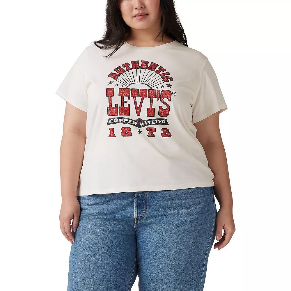 Plus Size Levi's® Logo Perfect Tee, Women's, Size: 1XL, Brown Sugar Swizzle Product Image