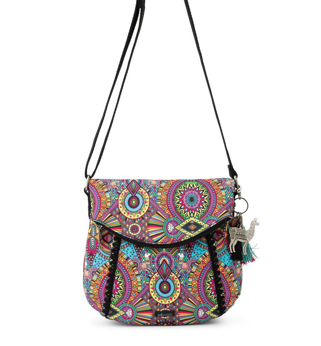 The Sak Artist Circle Foldover Crossbody (Royal Seascape) Cross Body Handbags Product Image