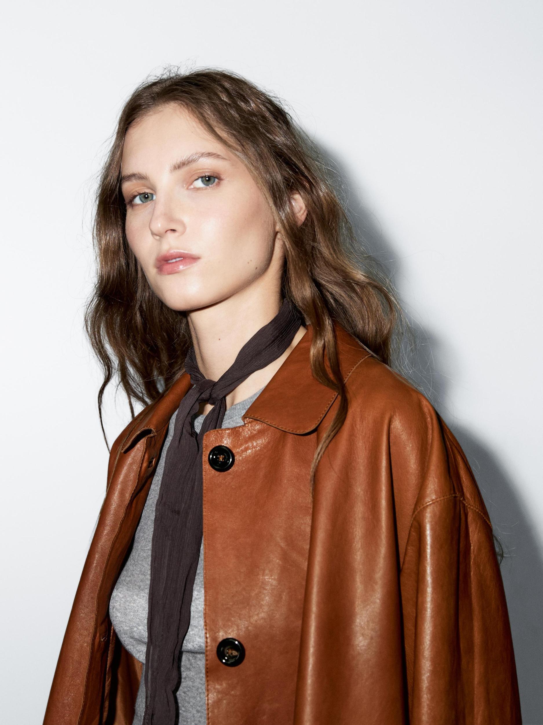 Long nappa leather coat Product Image