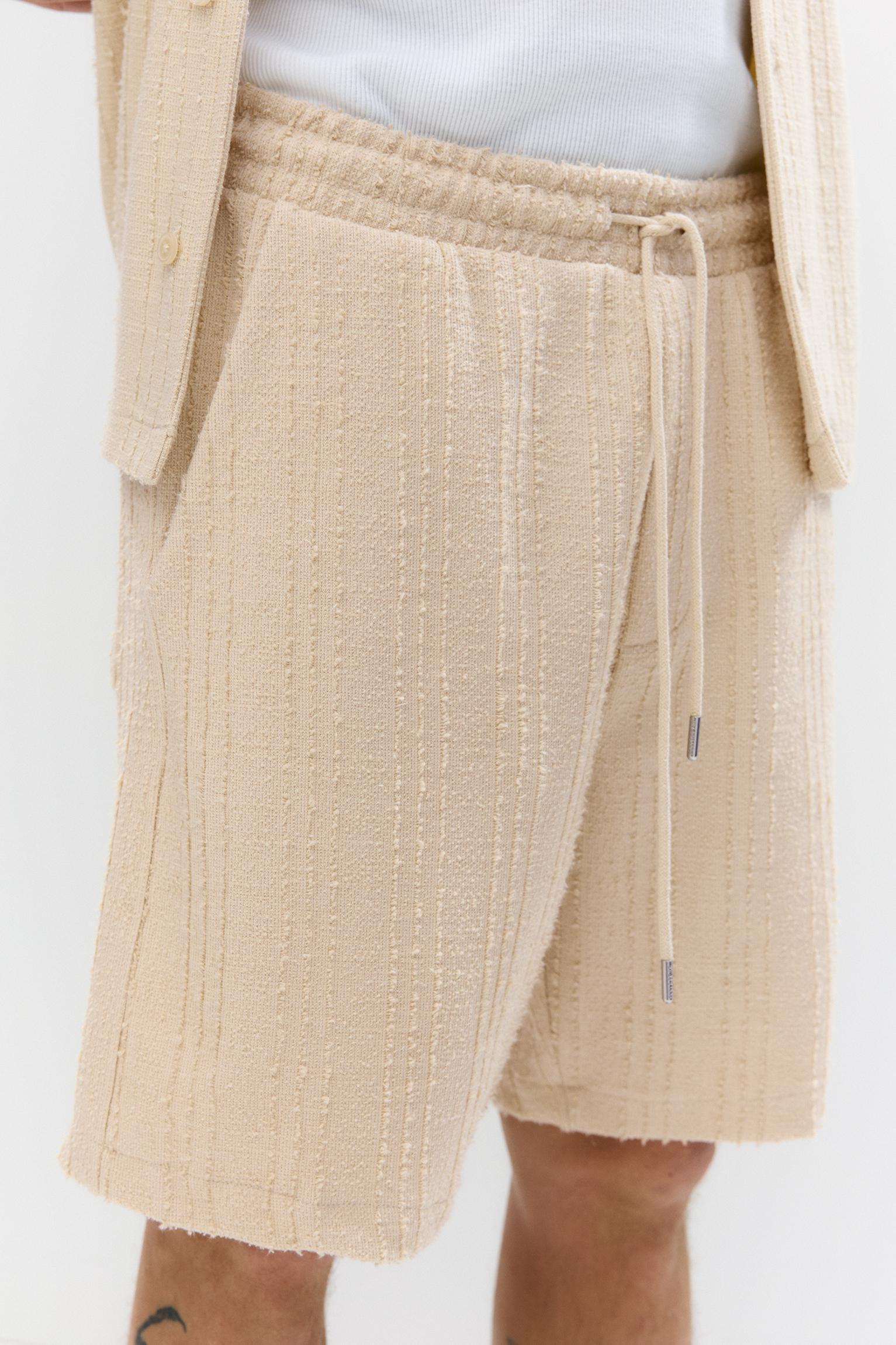 Waffle-knit Bermuda sweatpant shorts Product Image