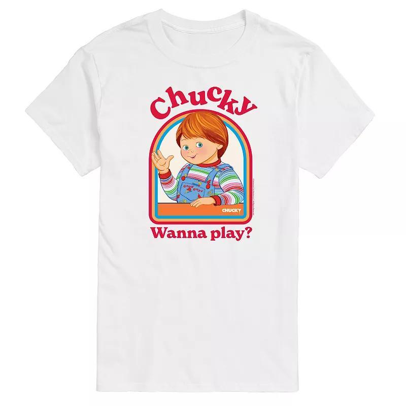 Men's Chucky Wanna Play Graphic Tee, Size: XL, White Product Image