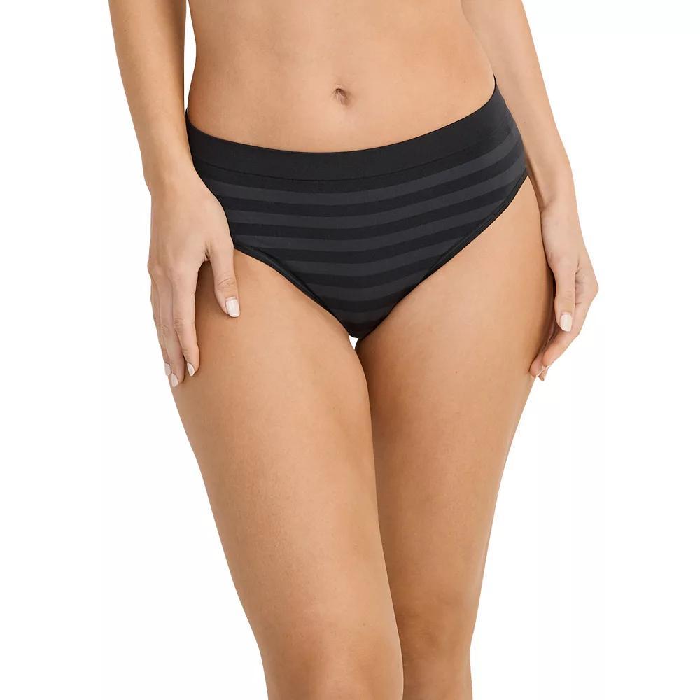 Women's Jockey® Seamfree® Hi-Cut Panty 3788, Size: XXL, Black Stripe Product Image