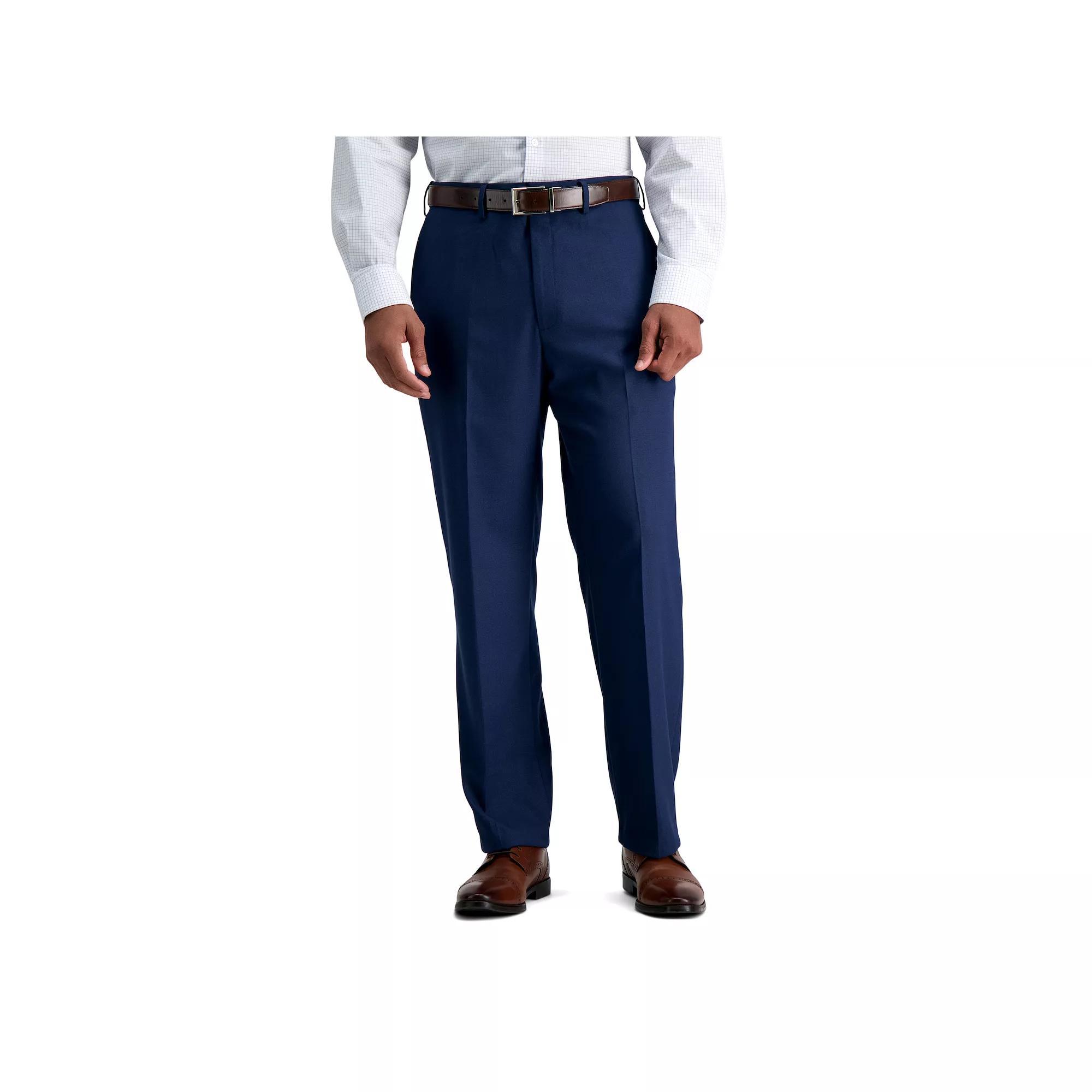 Men's J.M. Haggar® Premium Classic-Fit Flat-Front Stretch Suit Pants, Size: 38X29, Blue Weave Product Image