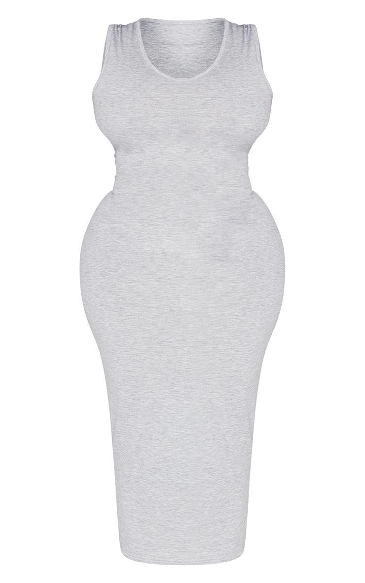 Plus Grey Marl Jersey Scoop Neck Midaxi Dress Product Image