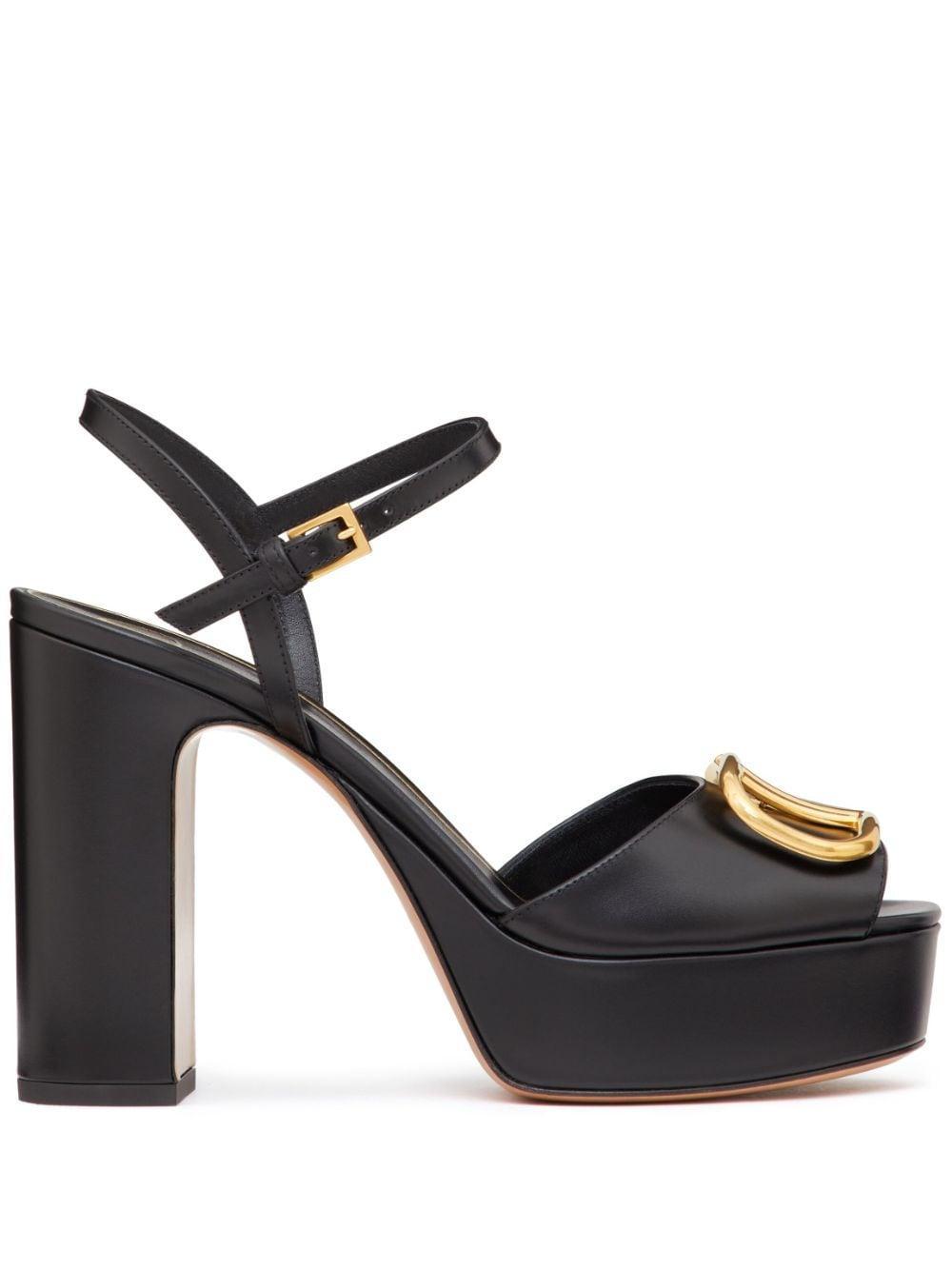 VALENTINO GARAVANI Vlogo Signature 115mm Platform Sandals In Schwarz Product Image