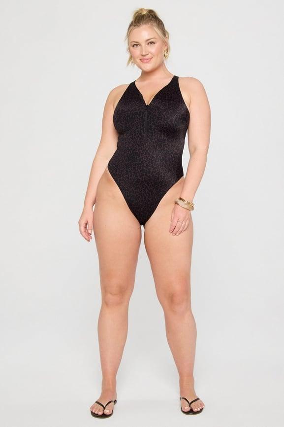 Zip-Front One-Piece Swimsuit Product Image