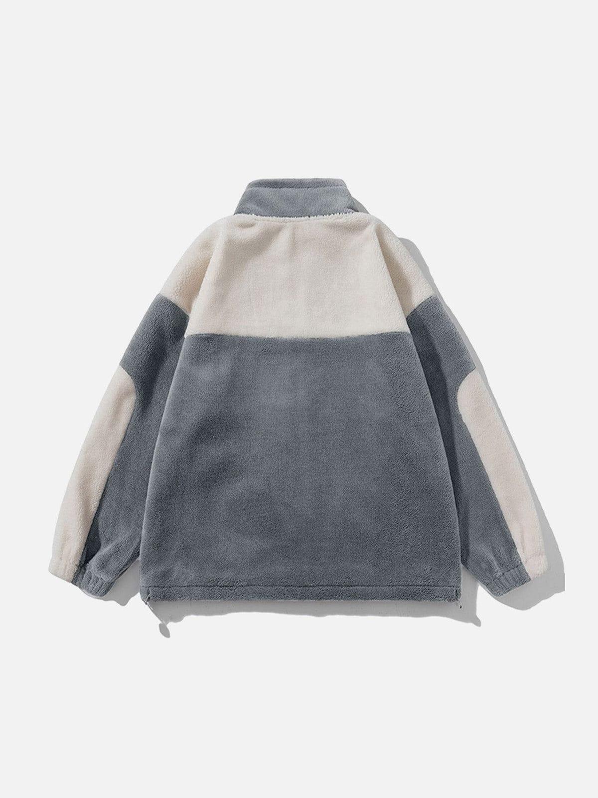 Aelfric Eden Color Block Patchwork Sherpa Jacket Product Image