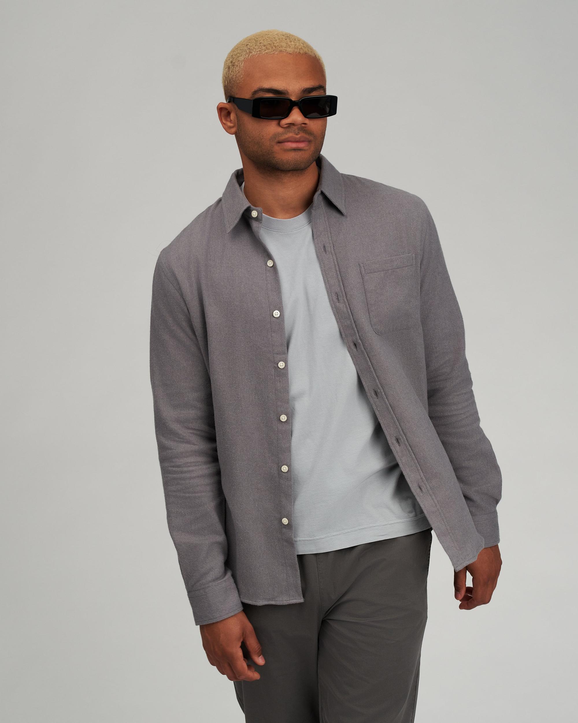 Organic Flannel Shirt - Faded Pink Product Image