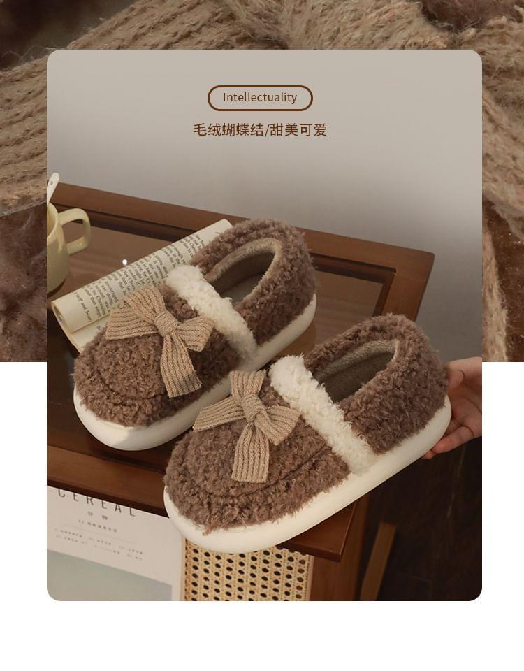 Bow Fleece Platform Slip-Ons Product Image