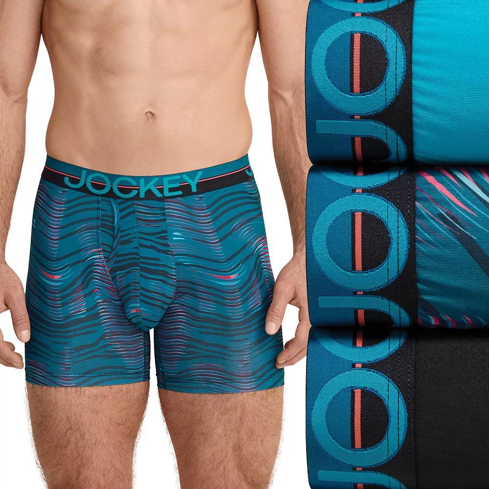 Men's Jockey® Infinite Cool 3-pack Microfiber Stretch 5" Boxer Briefs, Size: Small, Underwater Blue Product Image