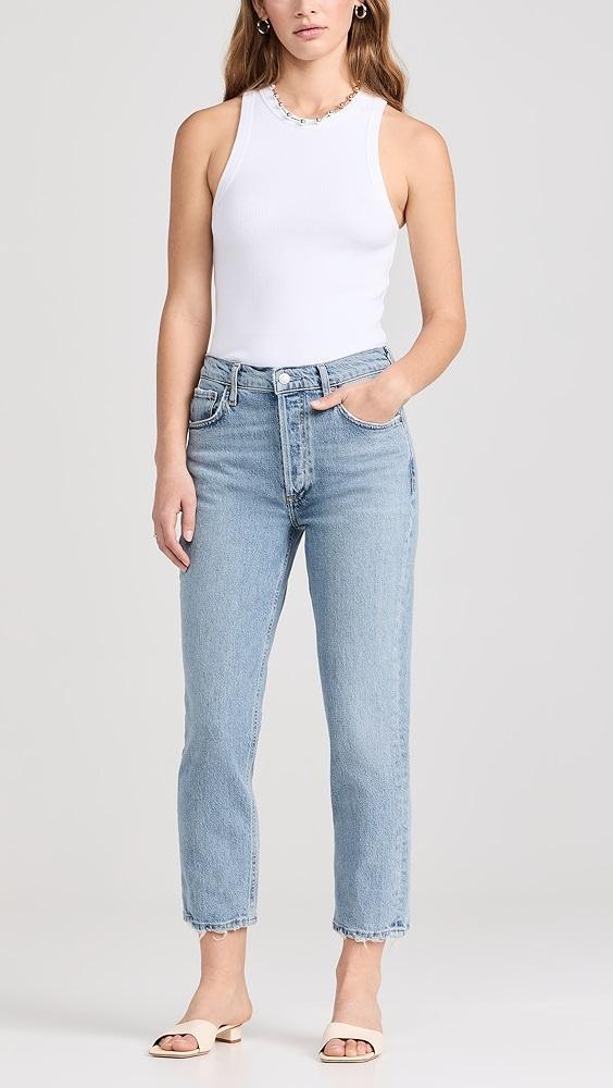 AGOLDE Riley Crop: High Rise Straight Crop Stretch Jeans | Shopbop Product Image