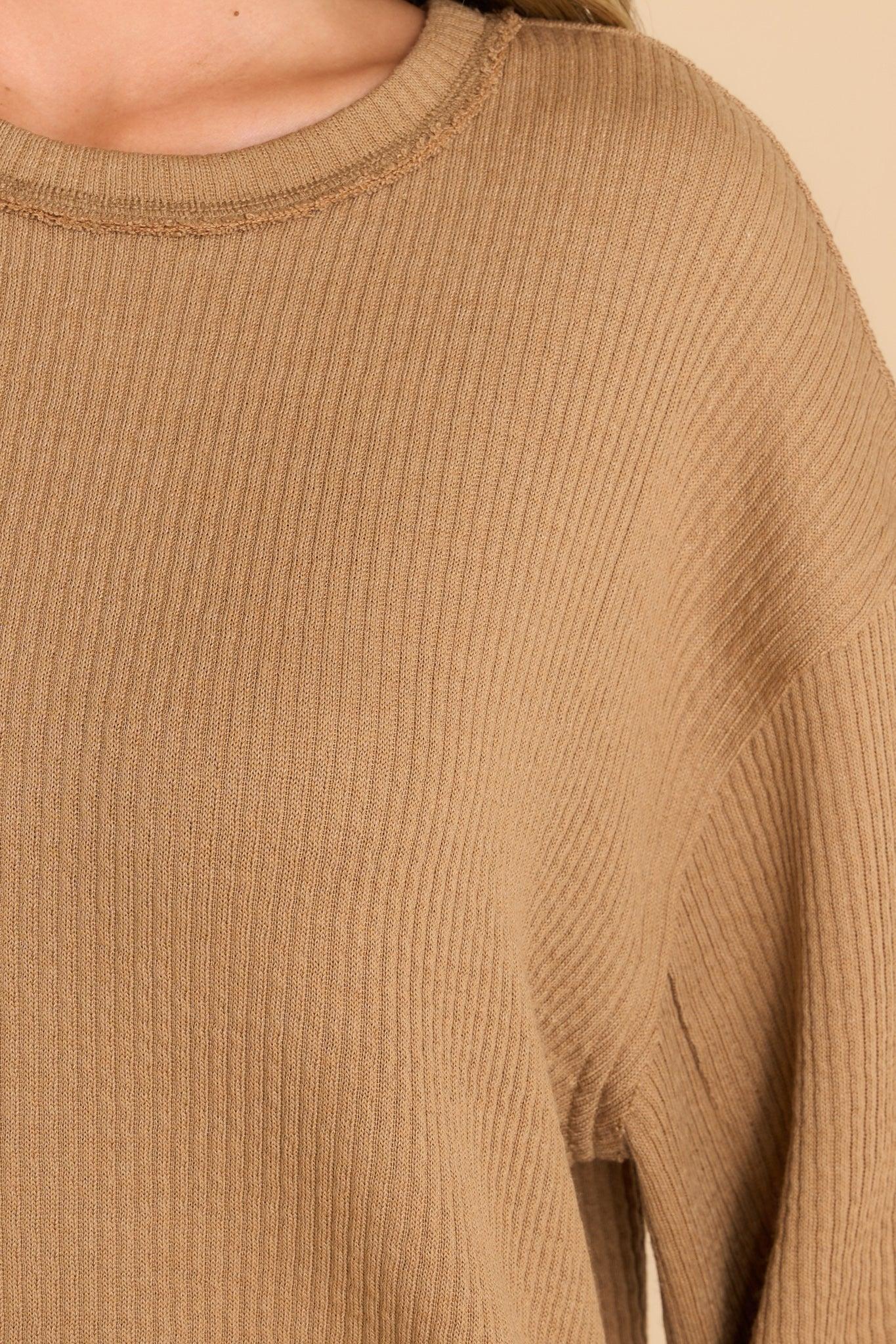 I've Been Waiting Camel Sweater Beige Product Image