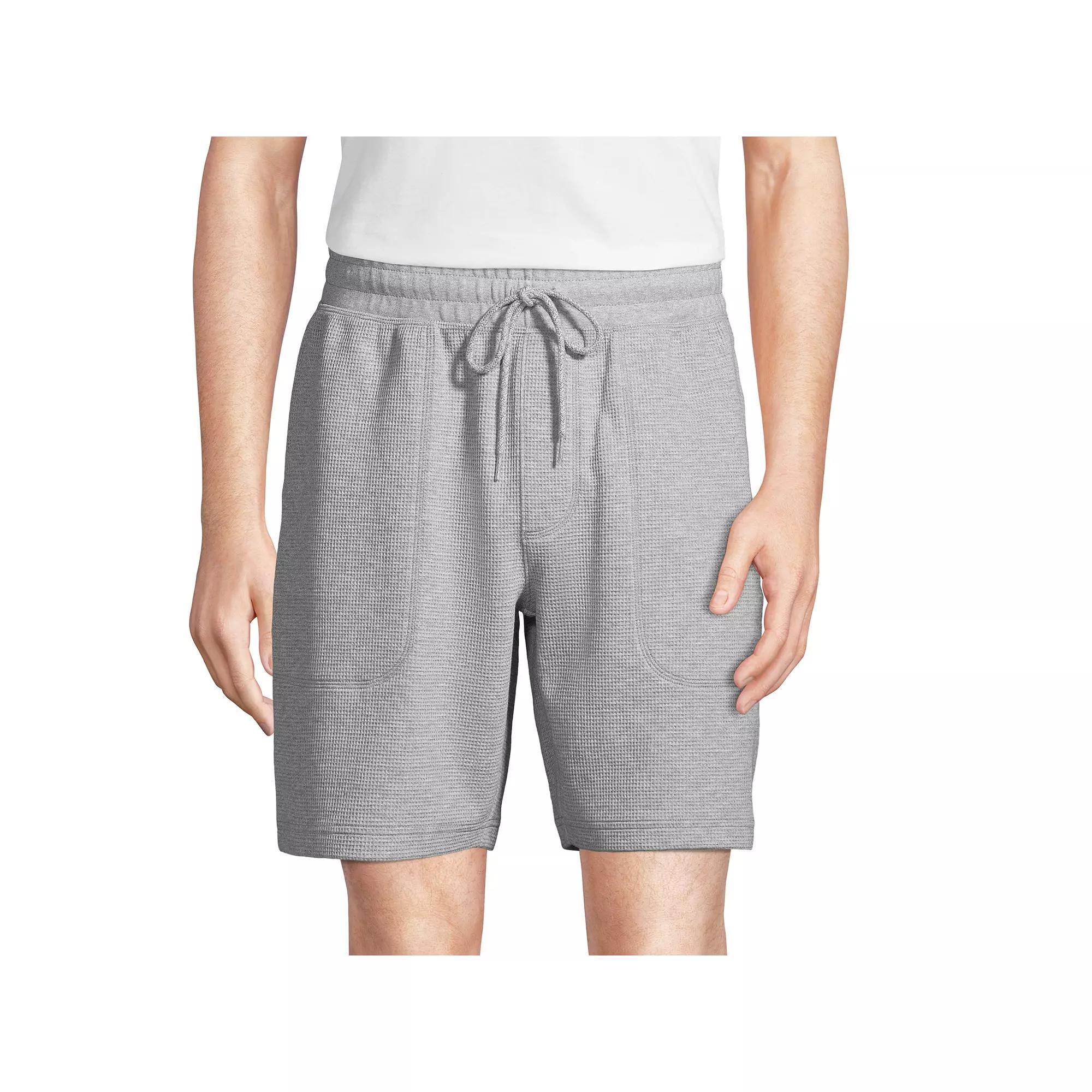 Men's Lands' End Waffle Pajama Shorts, Size: Small, Gray Grey Product Image