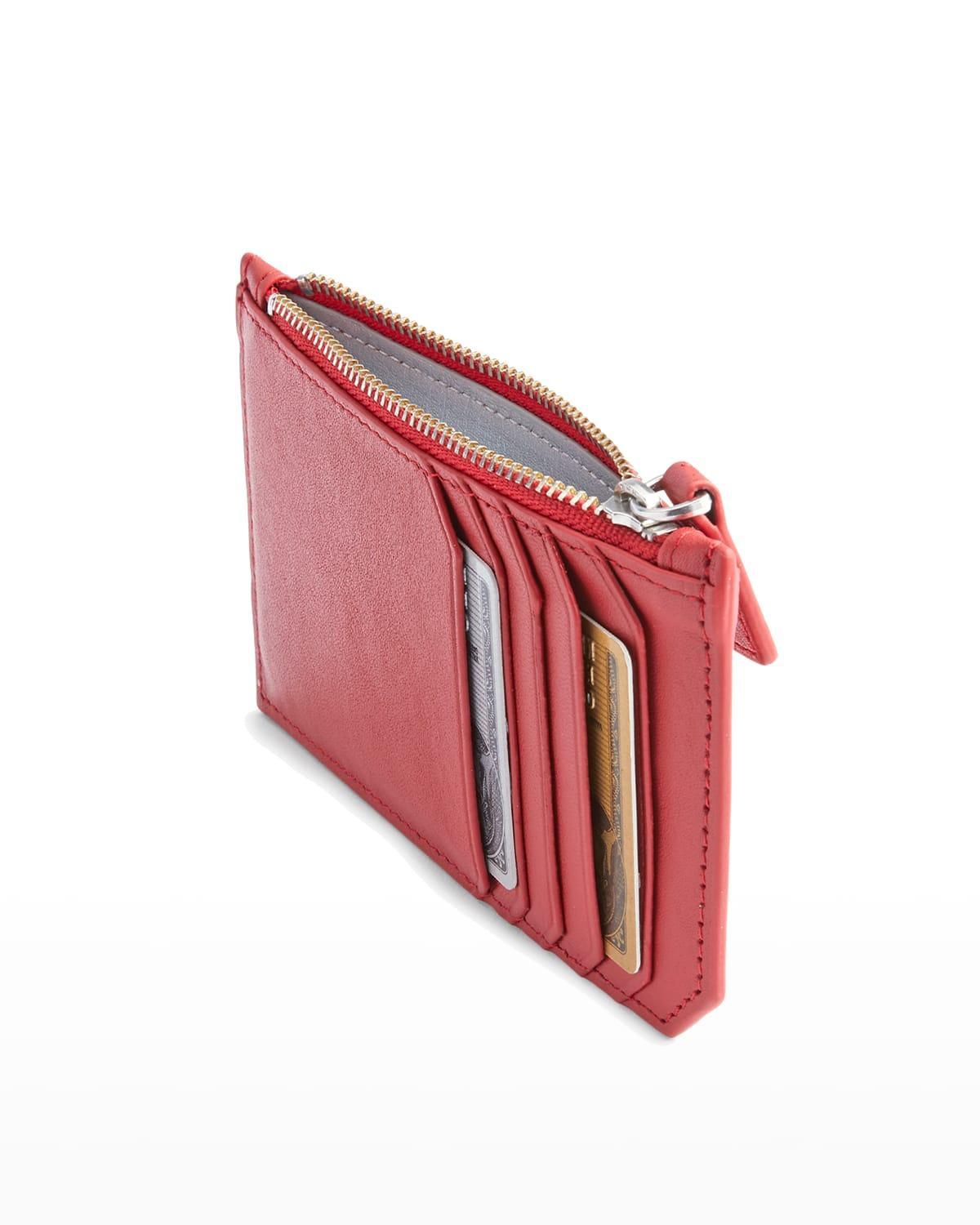 Womens Zip Leather Card Wallet Product Image