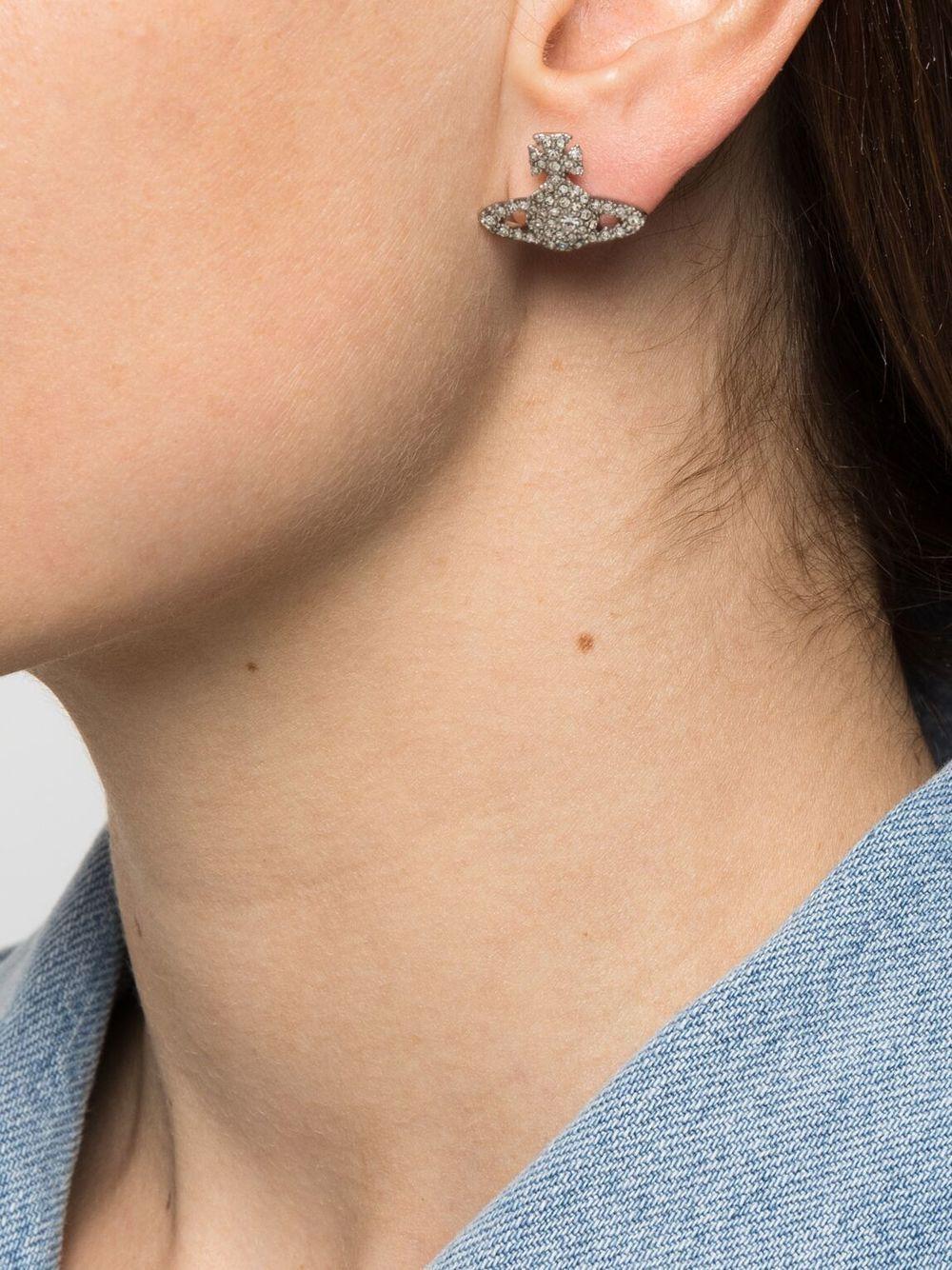 crystal-embellished logo stud earring Product Image