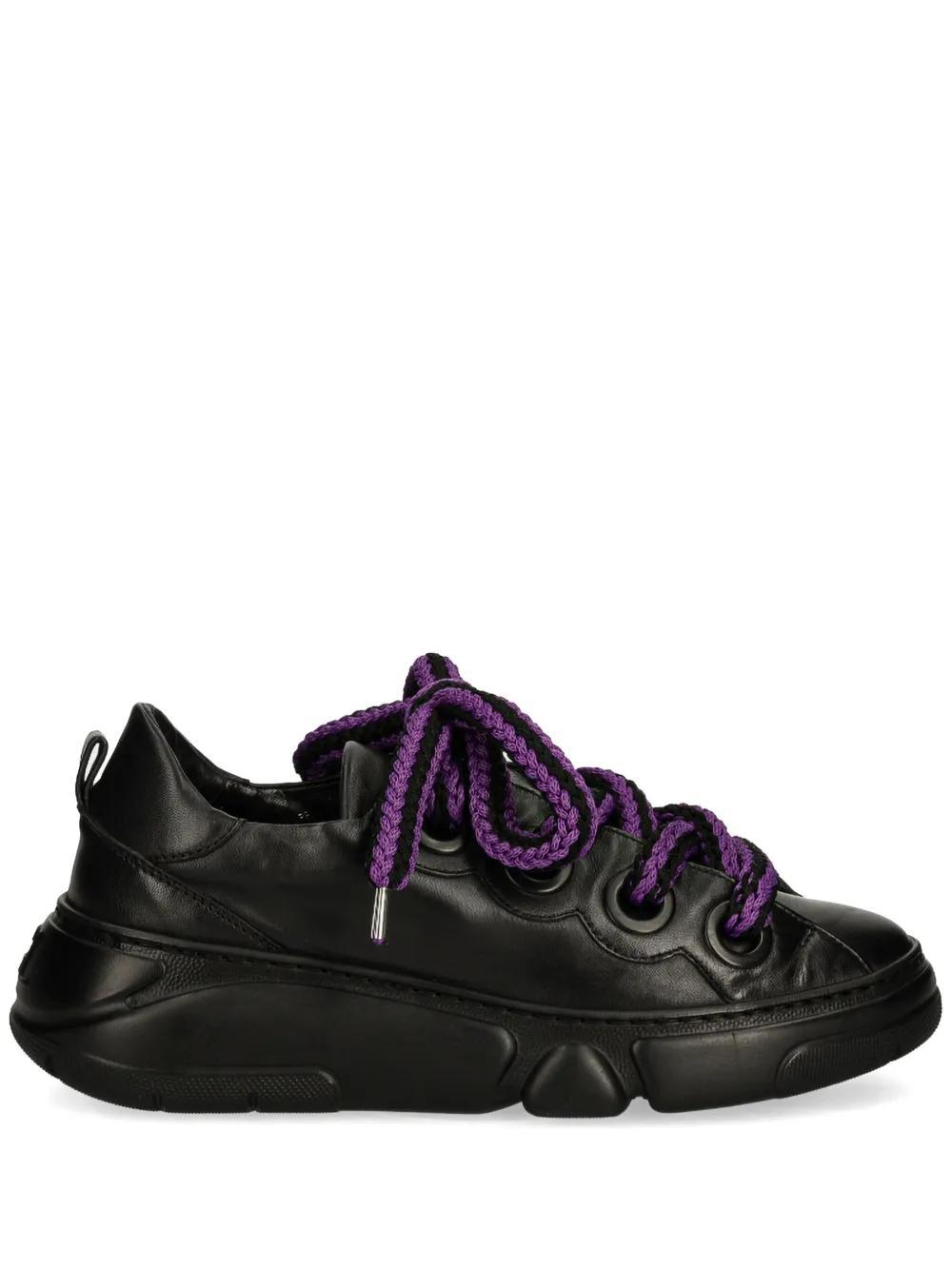 AGL ATTILIO GIUSTI LEOMBRUNI Leather Sneakers In Black Product Image