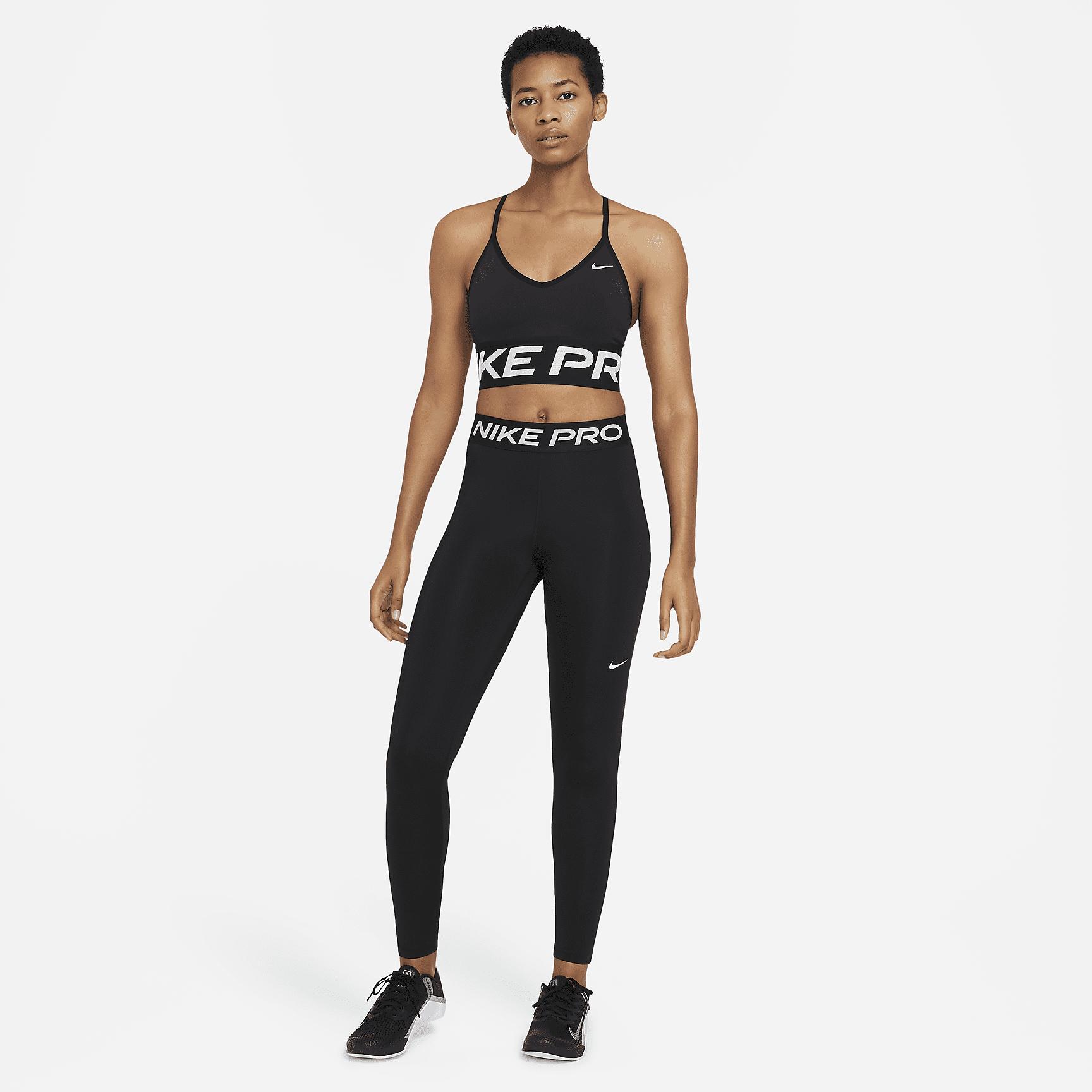 Womens Nike Pro Mid-Rise Mesh-Paneled Leggings | CZ9779-010 Product Image