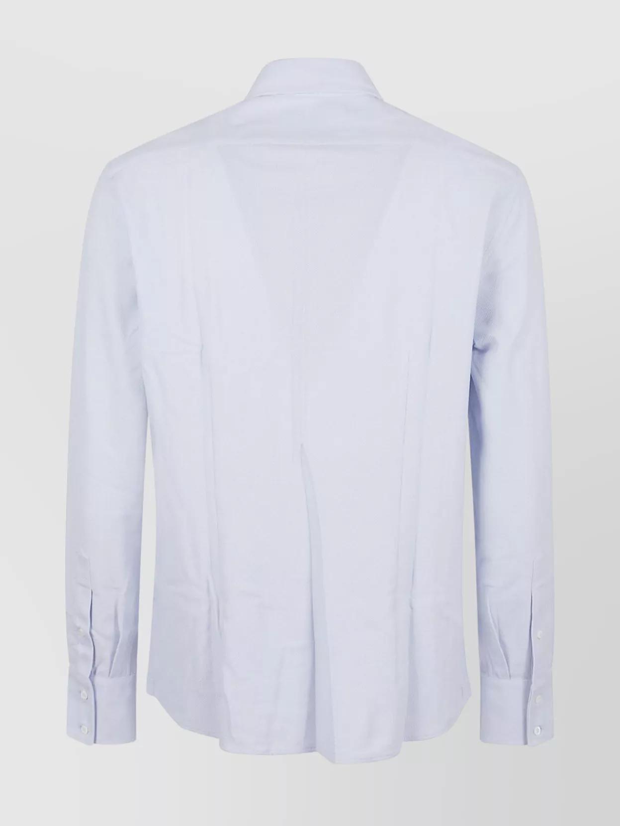 BRUNELLO CUCINELLI Pointed Collar Long Sleeves Shirt In Blue Product Image