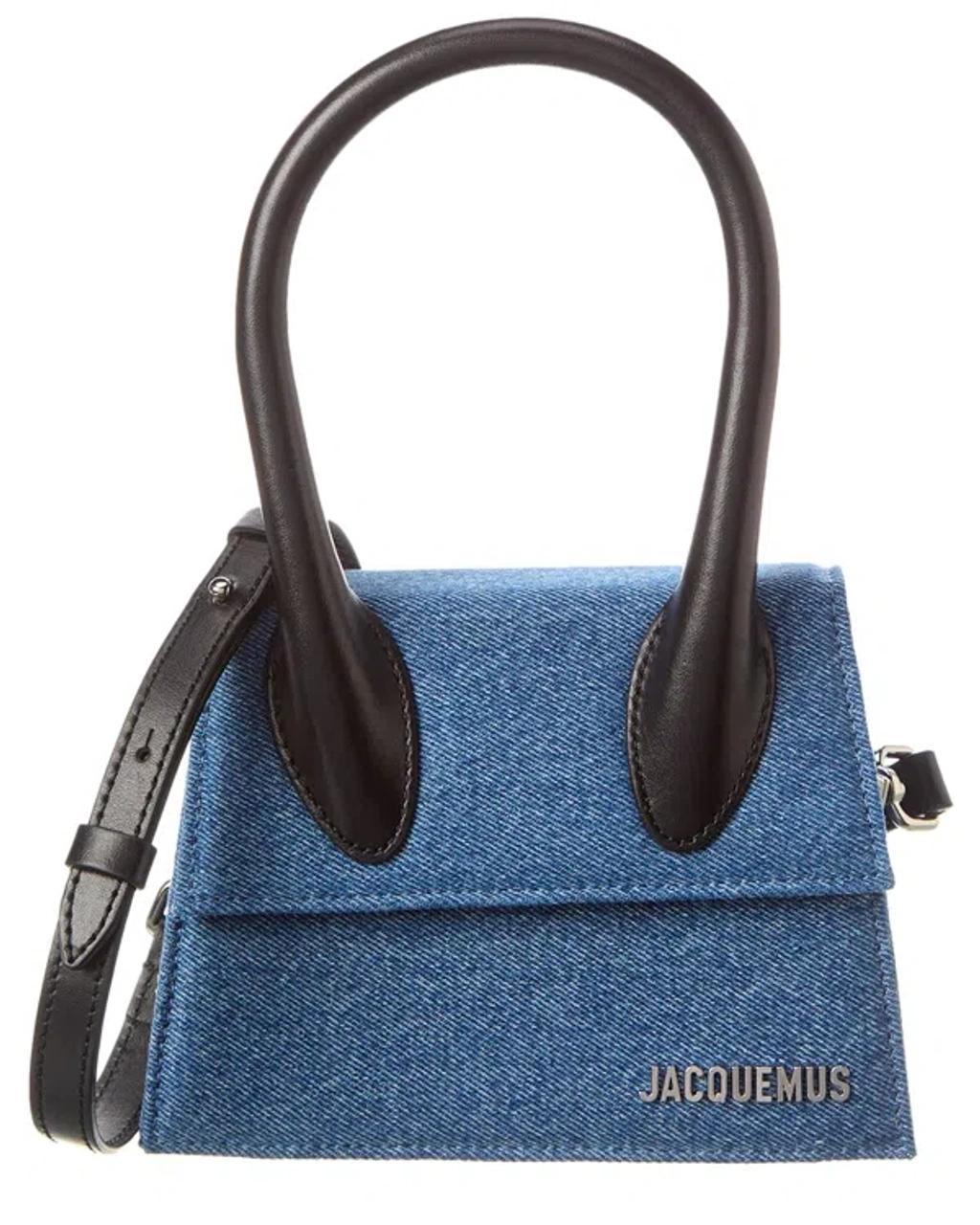 JACQUEMUS Le Chiquito Denim Top Handle Bag In Blue Product Image