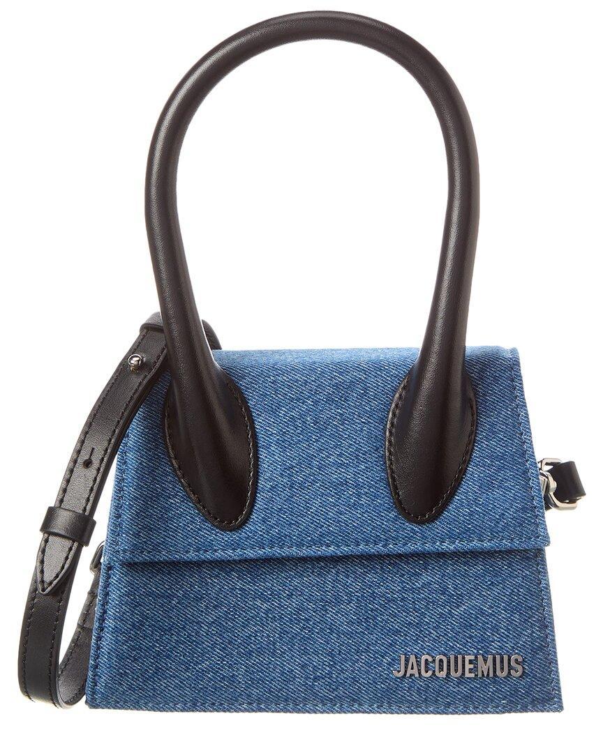 JACQUEMUS Le Chiquito Denim Top Handle Bag In Blue Product Image