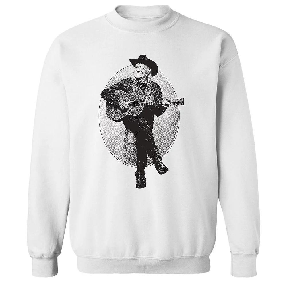 Junior's Willie Nelson Old WN Sitting Graphic Fleece Sweatshirt, Women's,  Product Image