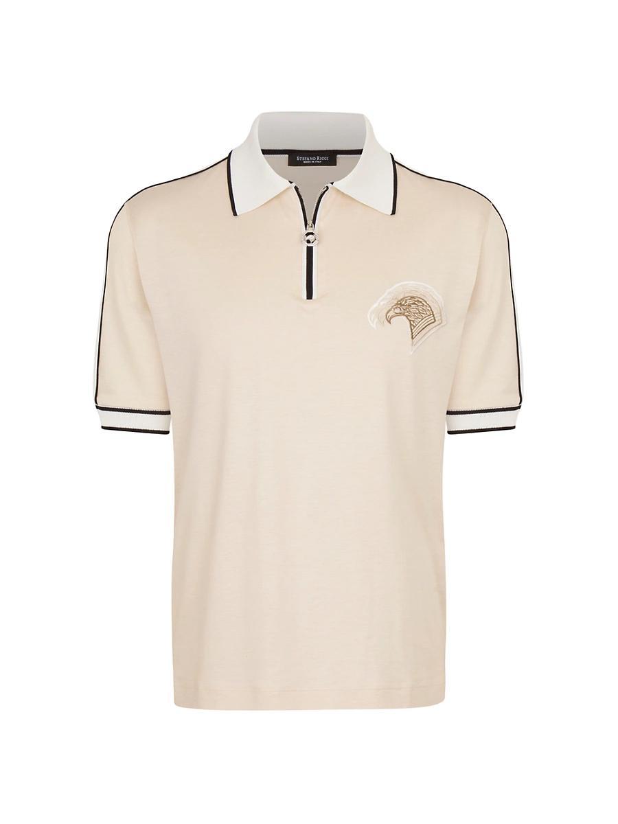 Mens Zip Polo T-Shirt Product Image