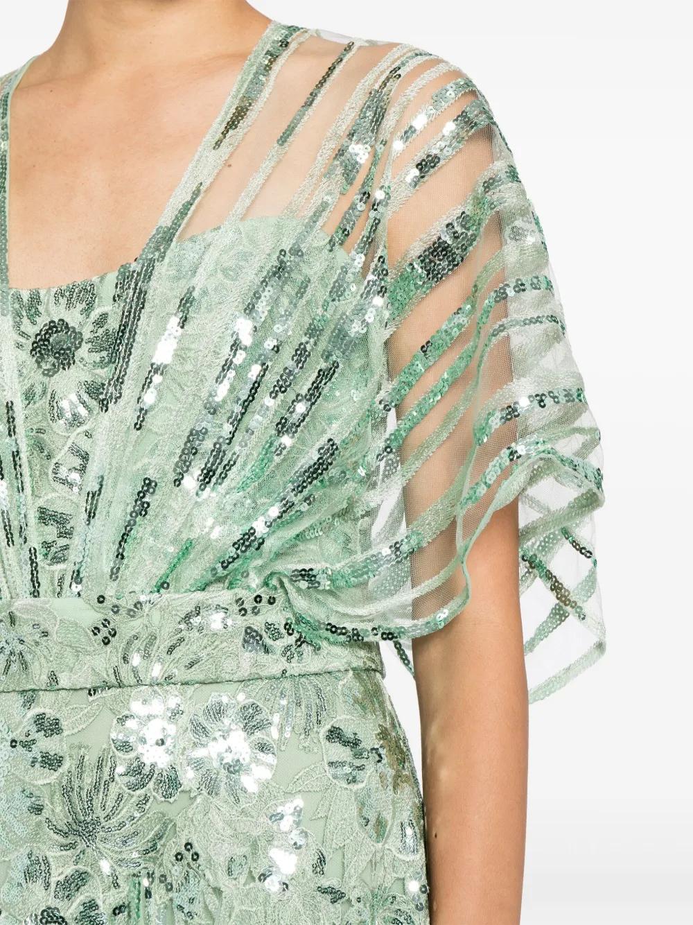 floral-appliqué tulle gown Product Image