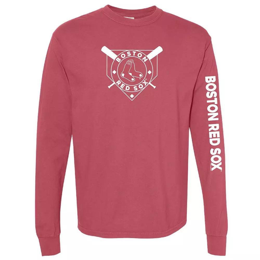 Women's Soft as a Grape Red Boston Red Sox Pigment Dye Long Sleeve T-Shirt, Size: Large Product Image