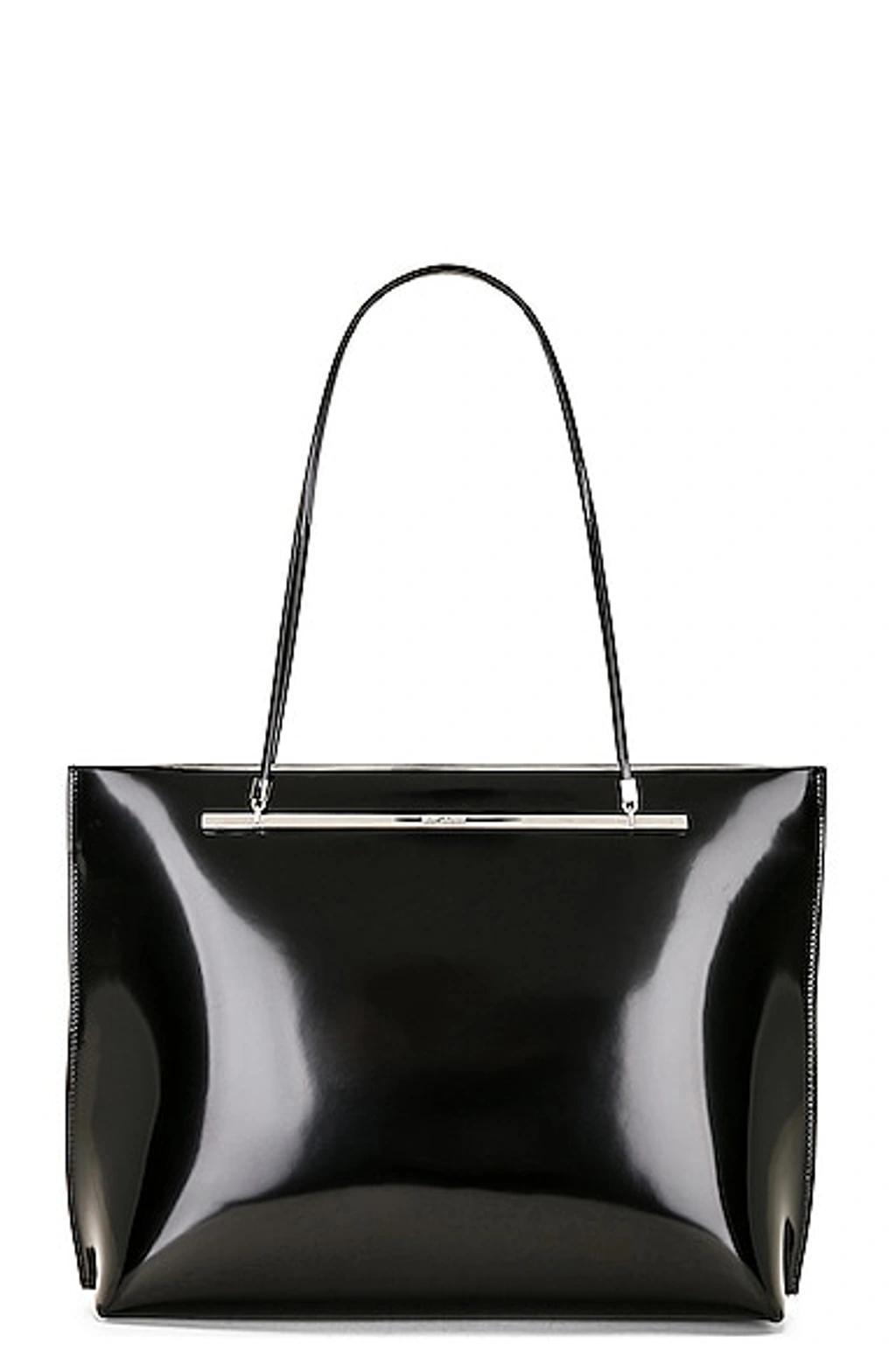 SAINT LAURENT Suzanne Leather Shopping Tote Bag In Nero Product Image