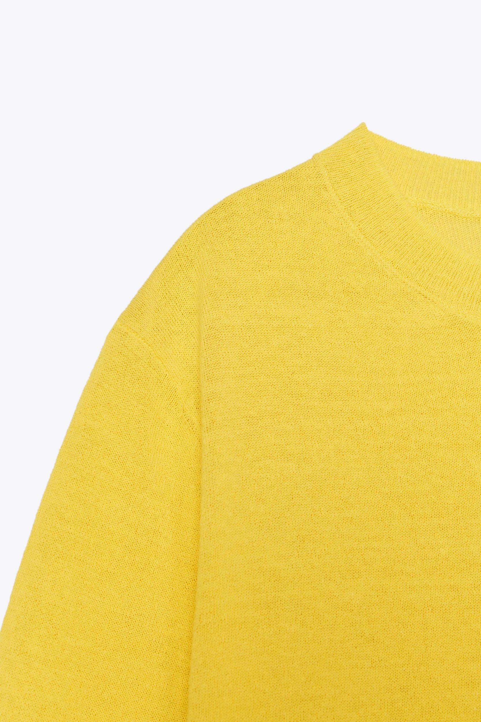 SHORT SLEEVE KNIT TOP WITH LINEN Product Image