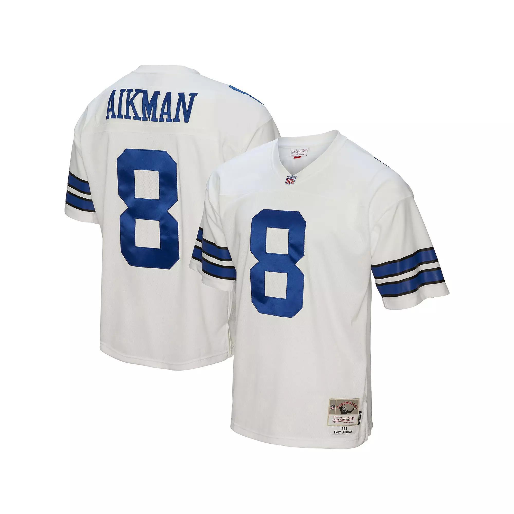 Men's Mitchell & Ness Troy Aikman White Dallas Cowboys 1992 Legacy Replica Jersey, Size: 4XL Product Image