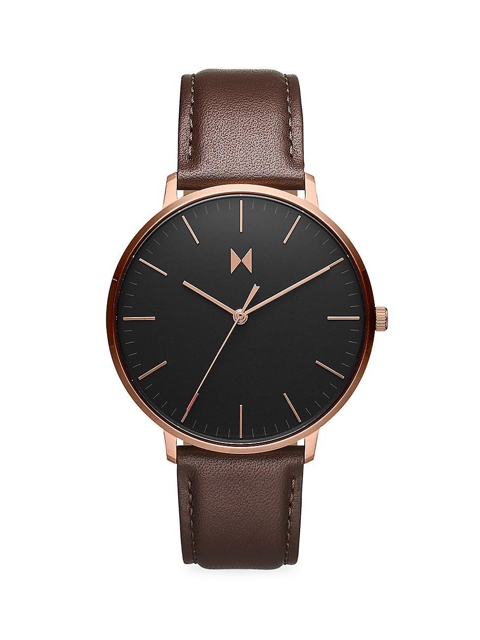 MVMT Mens Legacy Slim Panther Black Leather Strap Watch Product Image