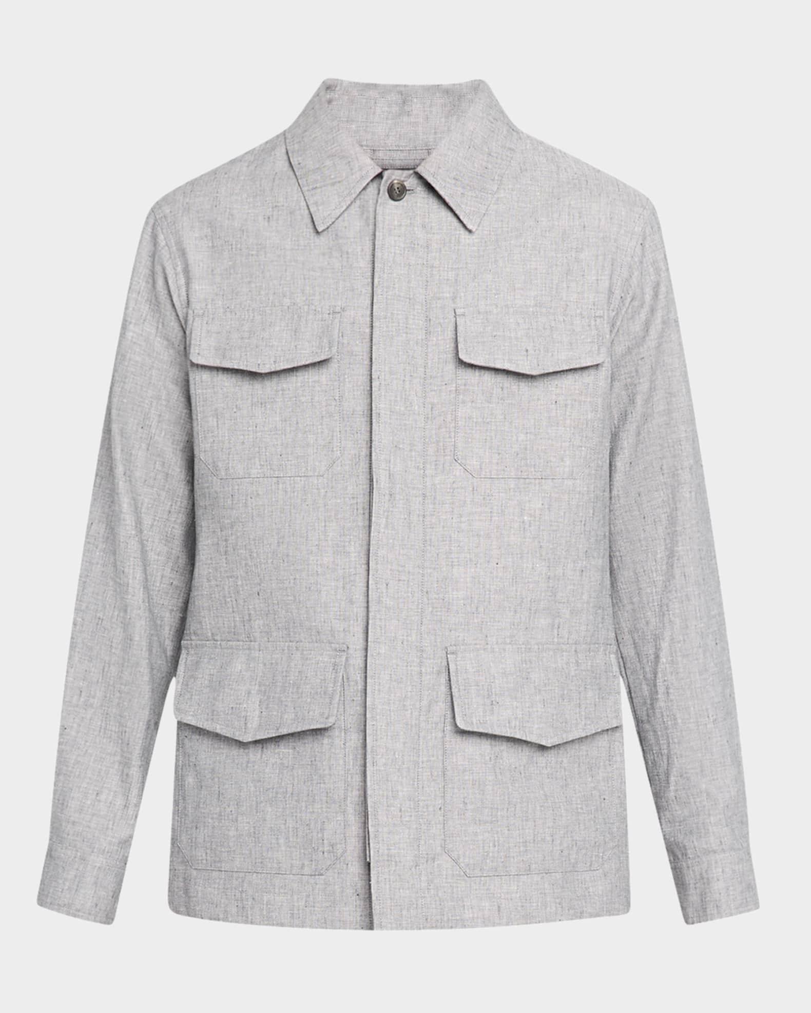 Men's Linen Four-Pocket Field Jacket Product Image
